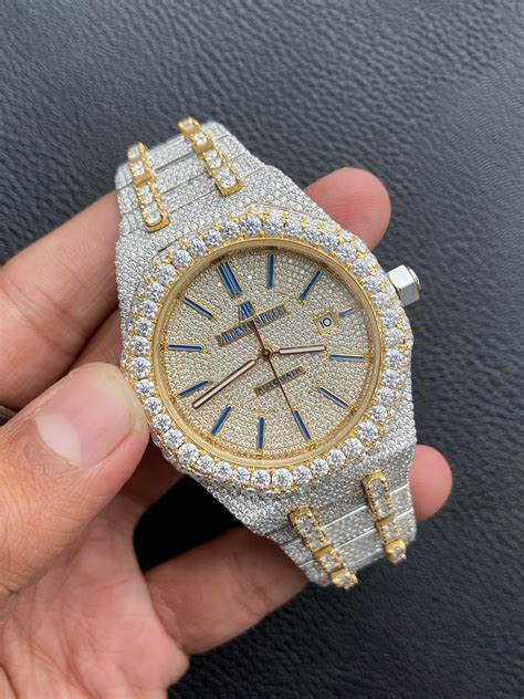 fake fully iced out watch|iced out watch real diamonds.